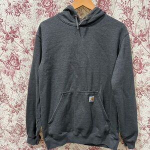 Carhartt Loose Fit Gray Hoodie Men’s Small Workwear Pullover Sweatshirt